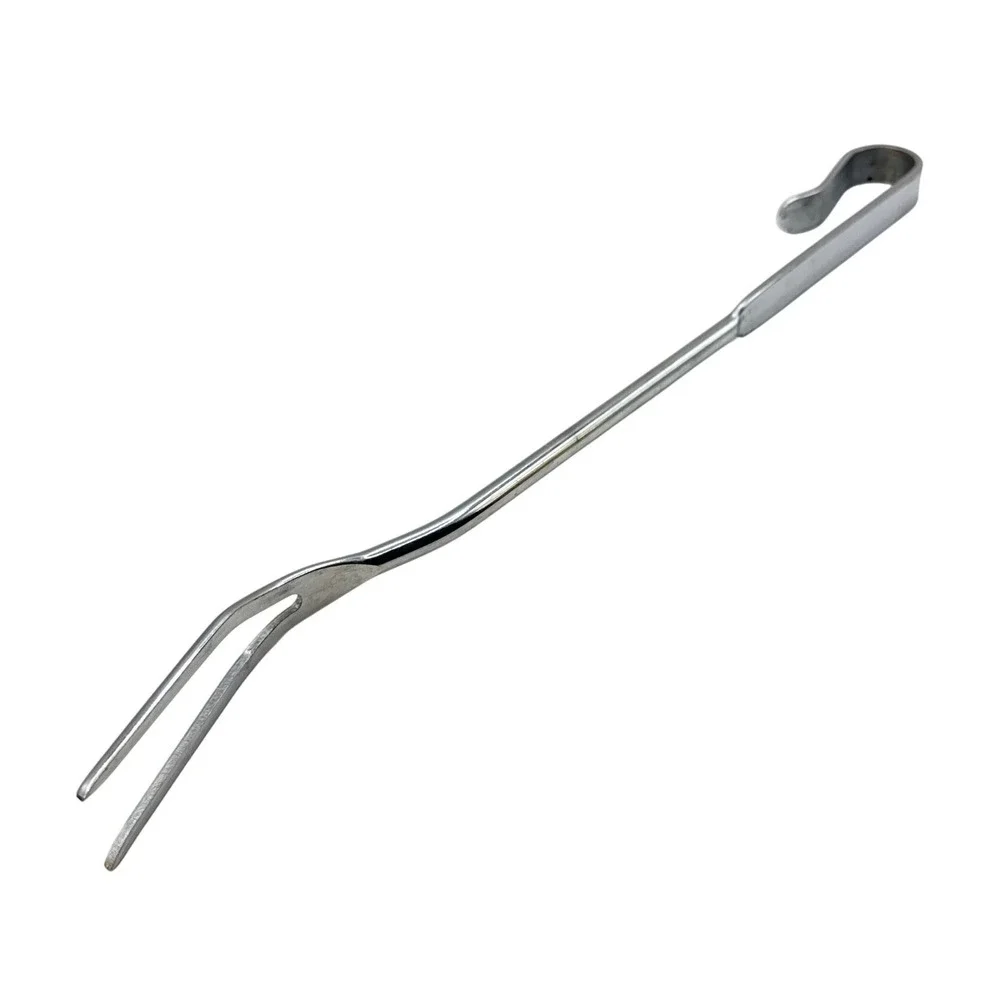 Vintage Speedy-Clean Chrome 2 Prong‎ Cooking Meat Fork Hooked Handle Made in USA